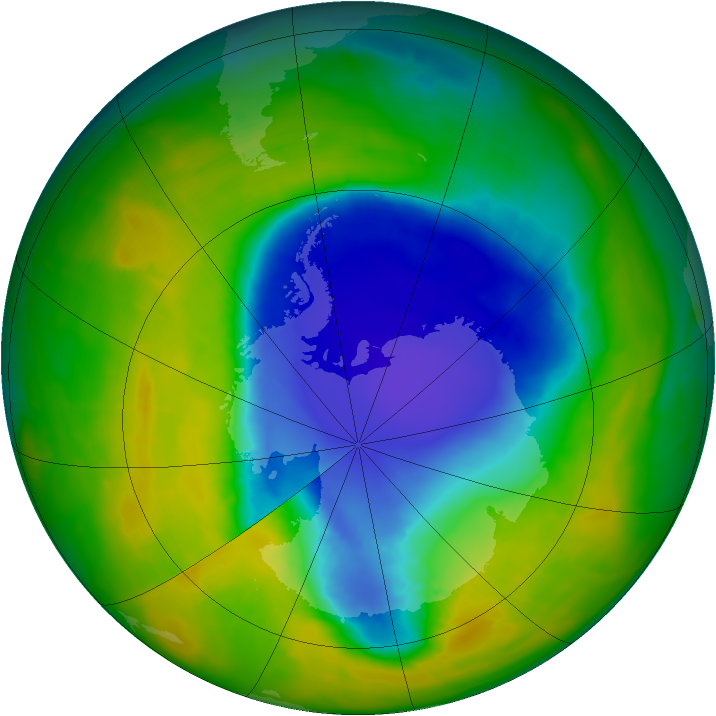 Antarctic ozone map for 04 November 2014